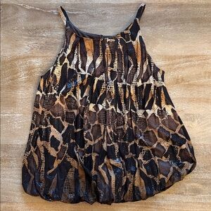 Express Giraffe Print Bubble Tank